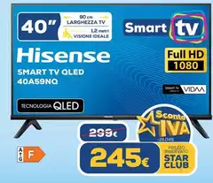 Hisense - Smart Tv Qled 40A59NQ
