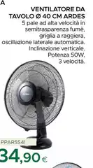 Ardes - Ventilatore Da Tavolo Ø 40 Cm