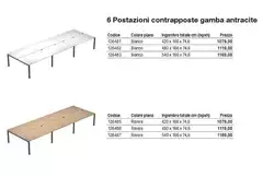 6 Postazioni Contrapposte Gamba Antracite