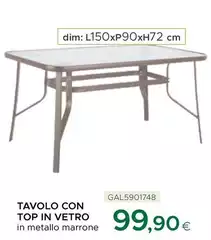 Tavolo Con Top In Vetro