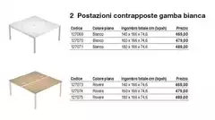 2 Postazioni Contrapposte Gamba Bianca 