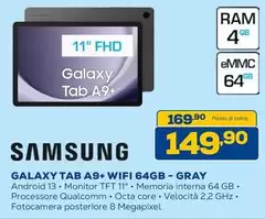 Samsung - Galaxy Tab A9+ Wifi 64gb - Gray