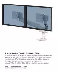 Braccio Monitor Doppio Compatto Tallo