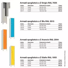 Armadi Spogliatoio A Z Grigio Ral 7035