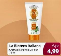 La Bioteca Italiana - Crema Solare Viso SPF 50+ 