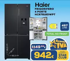 Haier - Frigorifero 4 Porte HCR7818DWPT