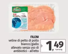 Fileni - Veline Di Petto Di Pollo Bianco/Giallo Allevato Senza Uso Di Antibiotici