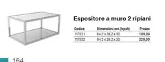 Esporsitore A Muro 2 Ripiani