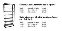 Struttura Autoportante Con 6 Ripiani 