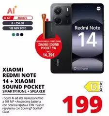 Xiaomi - Redmi Note 14 + Sound Pocket Smartphone + Speaker 