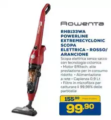 Rowenta - RH8133WA Powerline Extremecyclonic Scopa Elettrica Rosso/Arancione