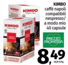 Kimbo - Caffè Napoli Compatibili Nespresso/ A Modo Mio 40 Capsule