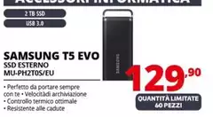 Samsung - T5 Evo Ssd Esterno MU-PH2T0S/EU