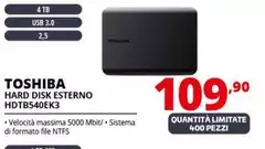Toshiba - Hard Disk Esterno HDTB540EK3