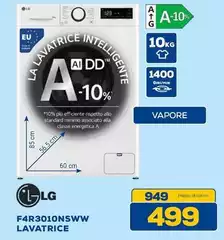 LG - F4R3010NSWW Lavatrice 949 Ai Dd 1400 Giri/Min A-10%, Vapore