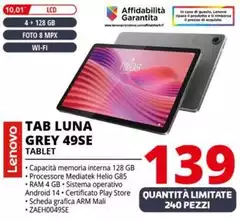 Lenovo - Tab Luna Grey 49SE Tablet
