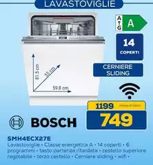 Bosch - Serie S24 SMH4ECX27E lavastoviglie A A Scomparsa Totale 14 Coperti