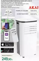 Akai - Climatizzatore Portatile 9000 Btu Wi-Fi 