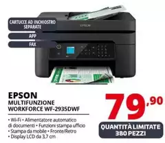 Epson - WorkForce WF-2935DWF Ad Inchiostro A4 5760 X 1440 DPI 33 Ppm Wi-Fi