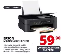 Epson - Expression Home XP-2200 Ad Inchiostro A4 5760 X 1440 DPI 27 Ppm Wi-Fi