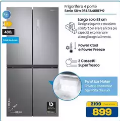 Samsung - Frigorifero 4 Porte Serie Slim RF48A400EM9