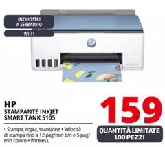 HP - Smart Tank 5105 Wireless All-in-One Colore Stampante, Fotocopiatrice, Scanner