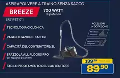 Breeze - Aspirapolvere A Traino Senza Sacco