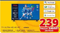TCL - Tv Ultra Hd 4K 43" 43P655