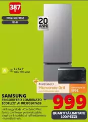 Samsung - Frigorifero Combinato EcoFlex AI 2m 387L RB38C607AS9