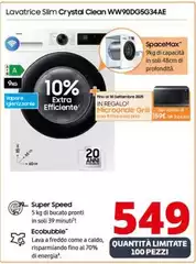 Samsung - Lavatrice Slim Crystal Clean WW90DG5G34AE