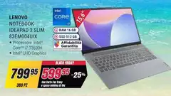 Lenovo - Notebook Ideapad 3 Slim 83Em004uix
