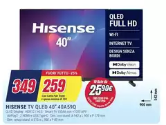 Hisense - Tv Qled 40" 40A59Q