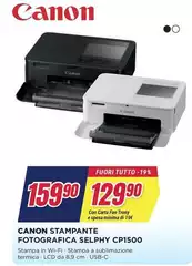 Canon - SELPHY CP1500 Stampante Per Foto Sublimazione 300 X 300 DPI 4" X 6" (10x15 Cm) Wi-Fi