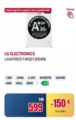 LG - F4R3013NSWB Lavatrice 13KG, Classe A-20%, 1400 giri, Vapore