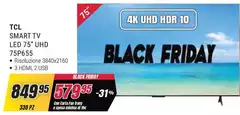 TCL - Smart Tv Led 75" UHD 75P635