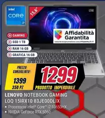 Lenovo - Notebook Gaming Loq 15irx10 83je00dlix