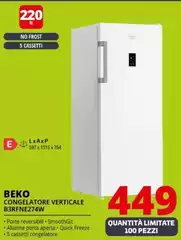 Beko - Congelatore Verticale B3RFNE274W