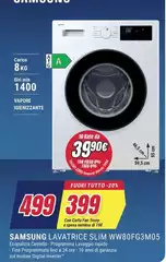 Samsung - Lavatrice Slim WW80FG3M05 