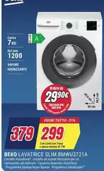 Beko - Lavatrice Slim BMWU3721A 