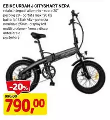 Max - Ebike Urban J CitySMART Nera