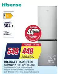 Hisense - FCN300ACE Frigorifero Con Congelatore Libera Installazione 304 L E Acciaio Inossidabile