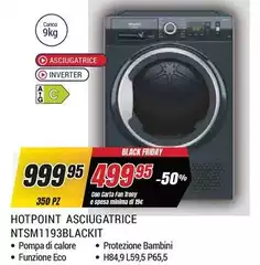 Hotpoint -  Asciugatrice NTSM1193BLACkit