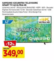 Samsung - 43CU8070U Televisore Smart Tv 4k Ultra Hd