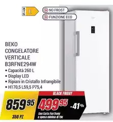 Beko - Congelatore Verticale B3FNE294W