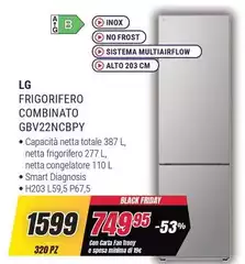 LG - Frigorifero Combinato GBV22NCBpy