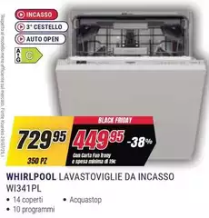Whirlpool - Lavastoviglie Da Incasso Wi341pl