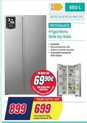 Hisense - RS711N4ACE Frigorifero Side-by-side Libera Installazione 550 L E Acciaio Inossidabile