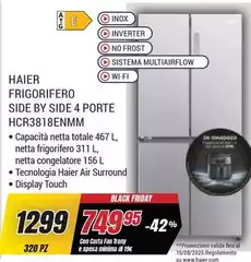 Haier - Frigorifero Side By Side 4 Porte HCR3818ENMM