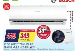 Bosch - Kit Climate 2000 9000 Btu CL2000 26 E + CL2000U W 26 E