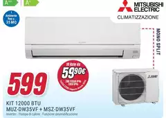 Mitsubishi Electric - Kit 12000 BTU  MUZ-DW35VF+ MSZ-DW35VF